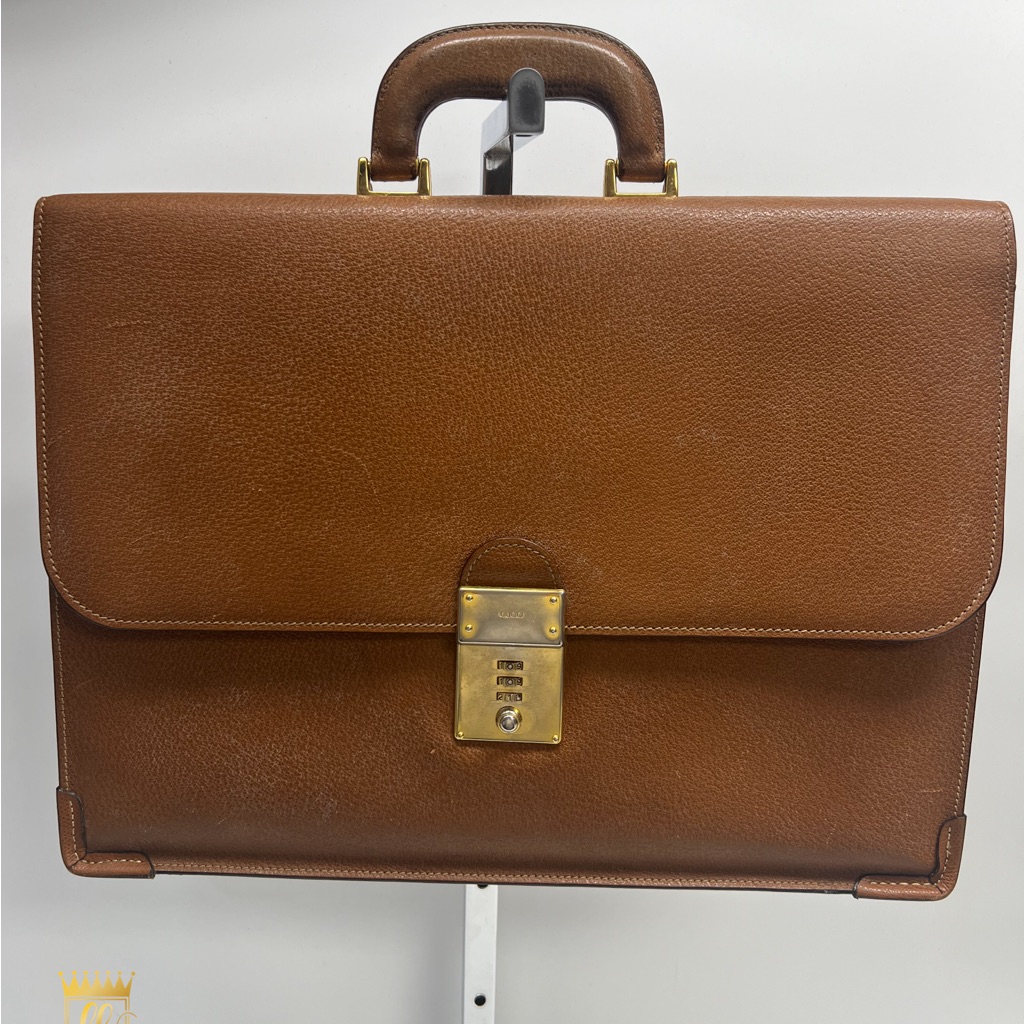 Gucci Vintage Grained Leather Document Bag